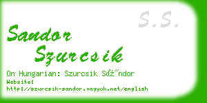 sandor szurcsik business card